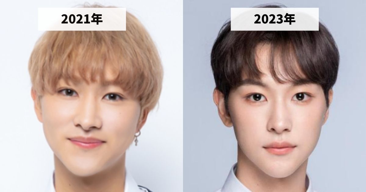 2021年と2023年のロイロム本多大夢の顔変化の比較画像