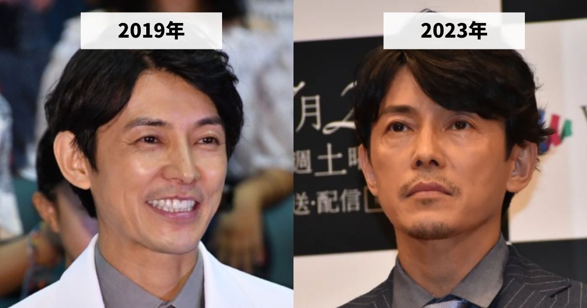 2019年と2023年の藤木直人さんの顔の比較画像