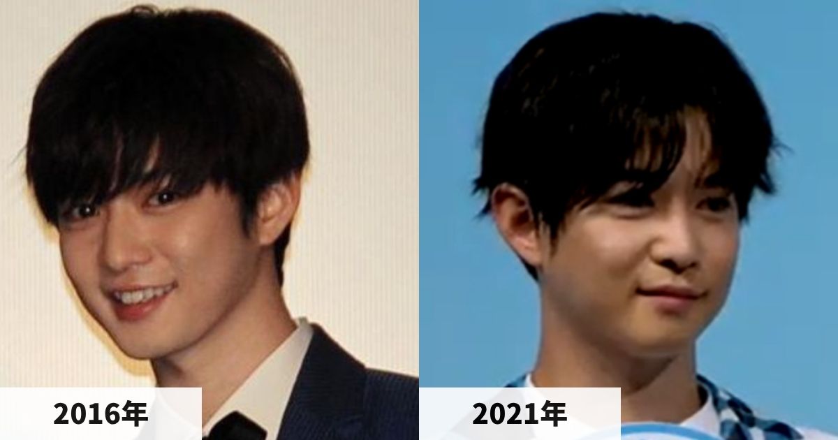 2016年と2021年の千葉雄大さんの顔の比較画像