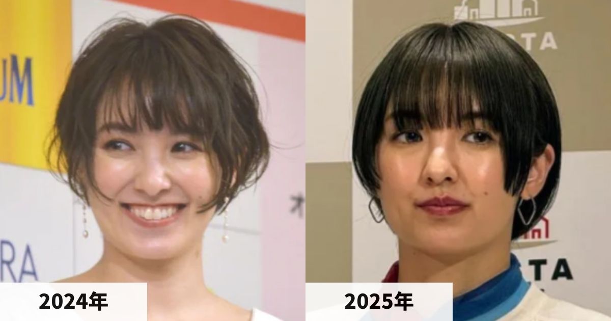 2024年と2025年の南明奈さんの顔の大きさの比較画像