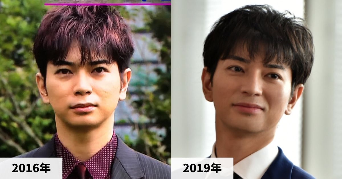 2016年と2019年の松本潤さんの顔の大きさの画像比較
