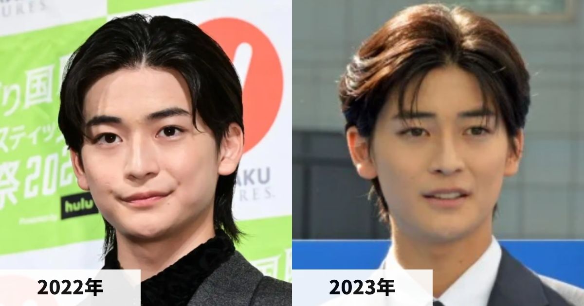 2022年と2023年の高橋文哉さんの顔の大きさの比較画像