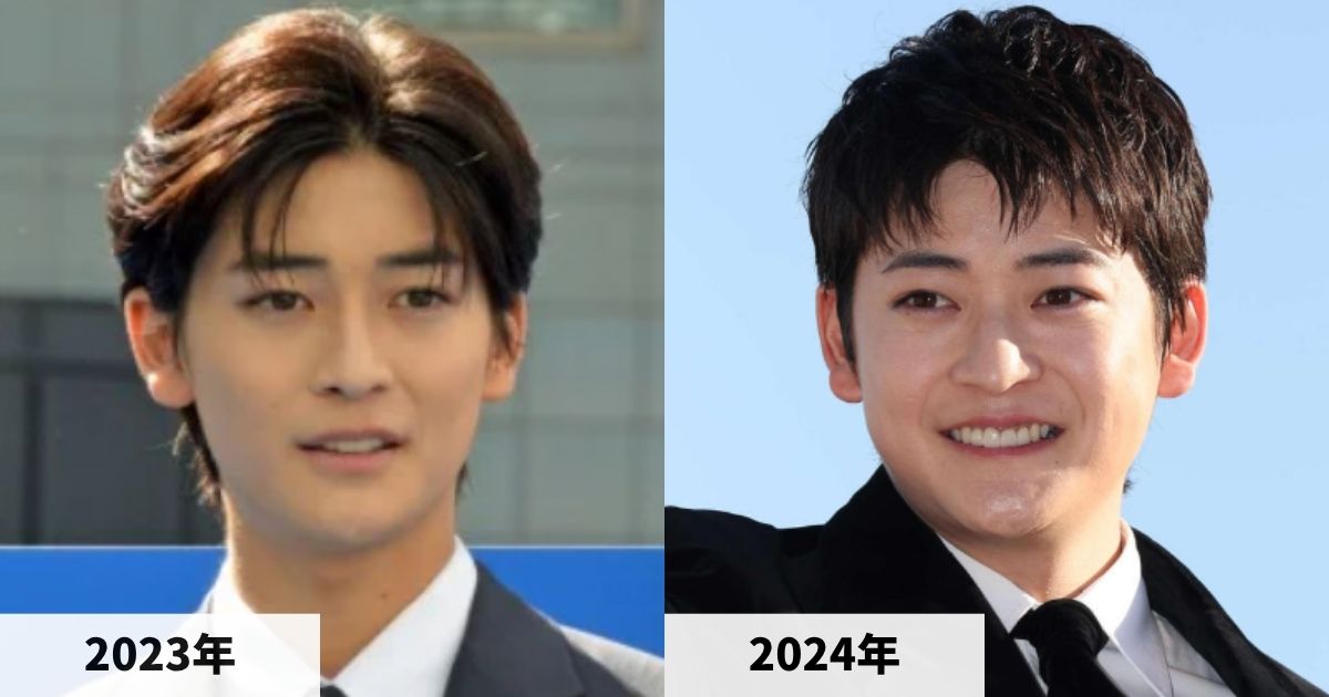 2023年と2024年の高橋文哉さんの顔の大きさの比較画像