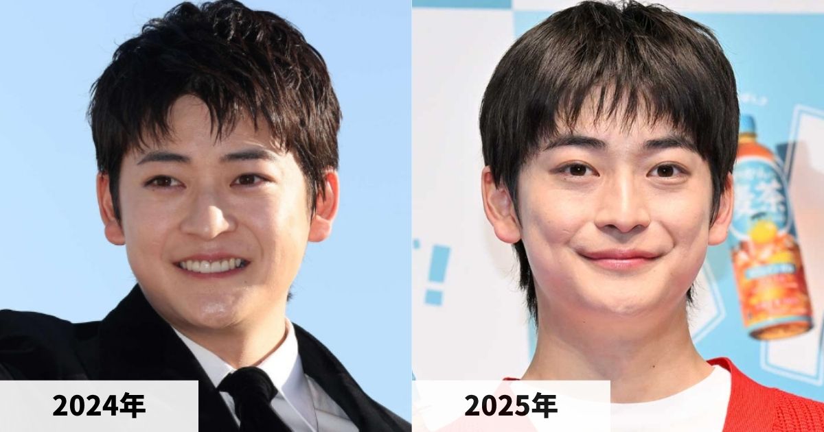 2024年と2025年の高橋文哉さんの顔の大きさの比較画像