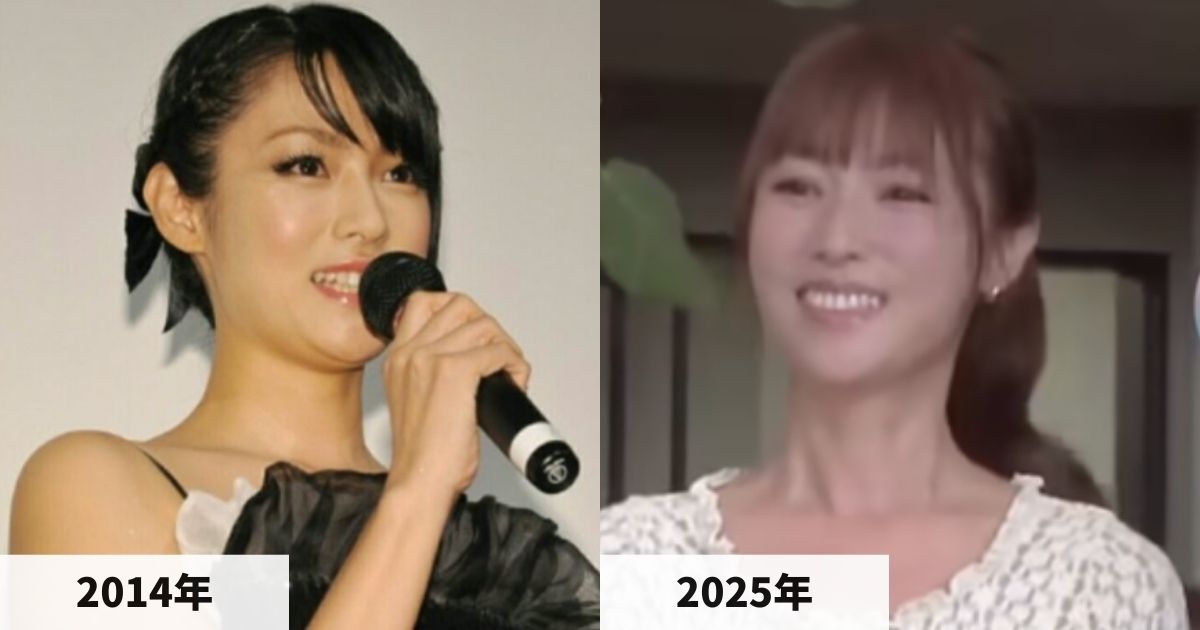 2014年と2025年の深田恭子さんの顔の比較画像