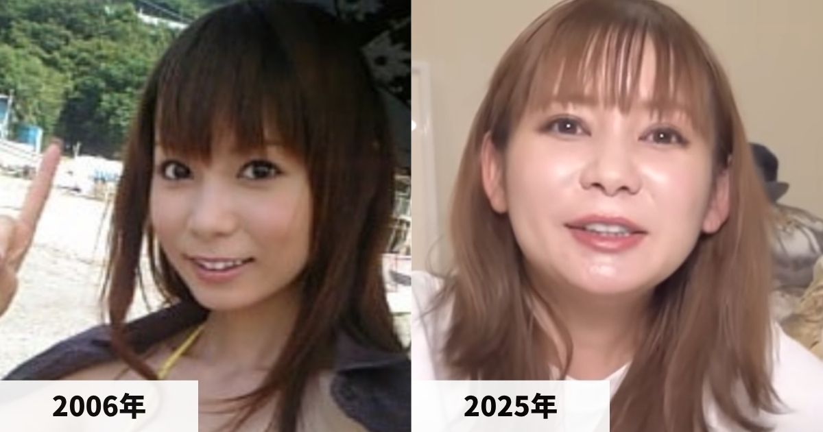 2006年と2025年の中川翔子さんの顔の比較画像