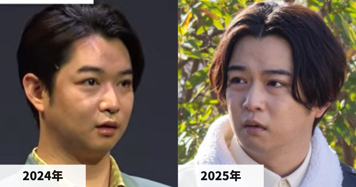 2024年と2025年の千葉雄大さんの顔の比較画像