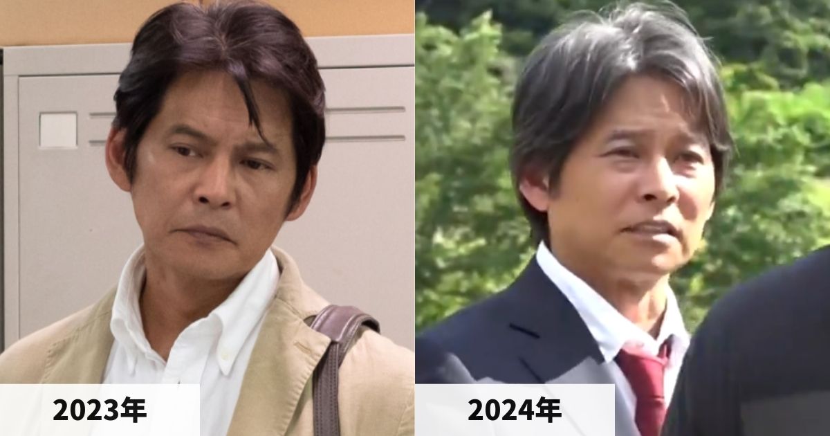 2023年と2024年の織田裕二さんの顔の比較画像