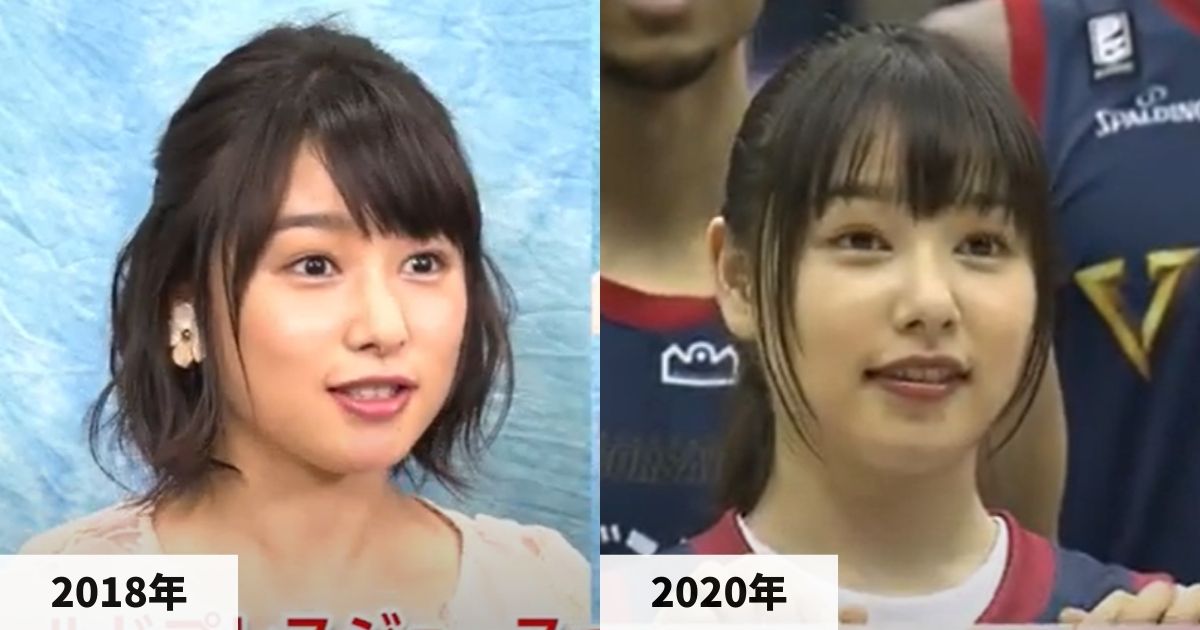 2018年と2020年の桜井日奈子さんの顔の比較画像