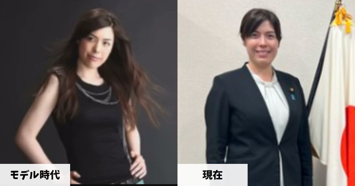 モデル時代と現在の小野田紀美さんの体型の比較画像
