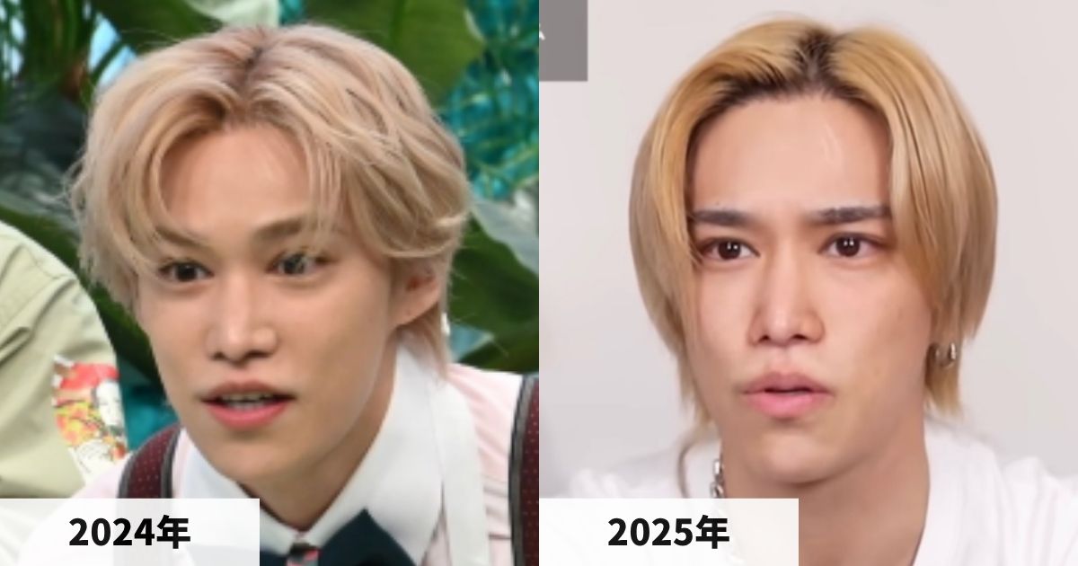 2024年と2025年の千賀健永さんの顔の比較画像