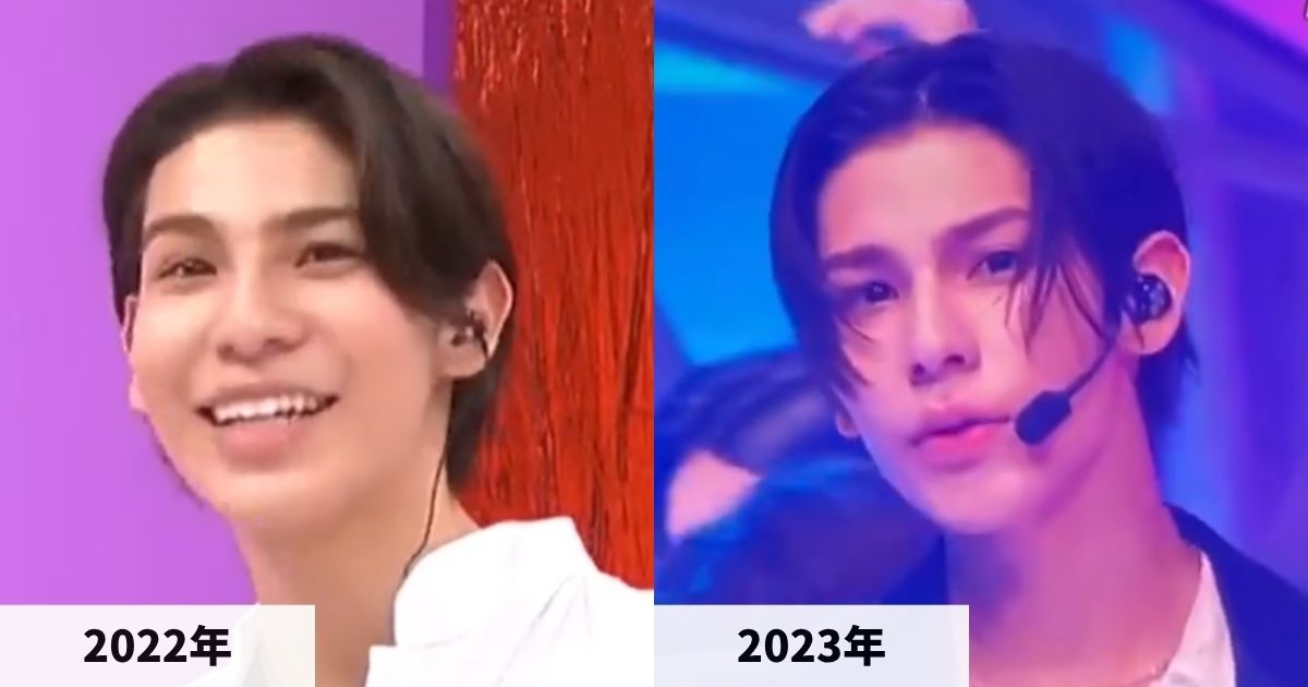 2022年と2023年のラウールさんの顔の比較画像