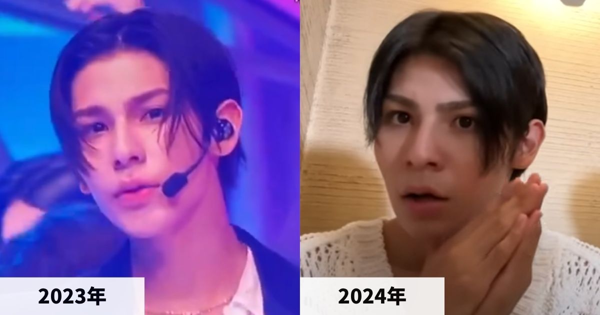 2023年と2024年のラウールさんの顔の比較画像