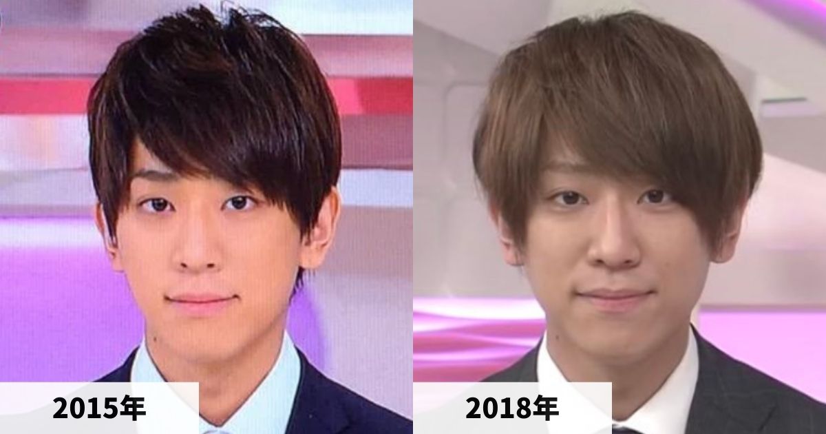 2015年と2018年の小山慶一郎さんの顔の比較画像