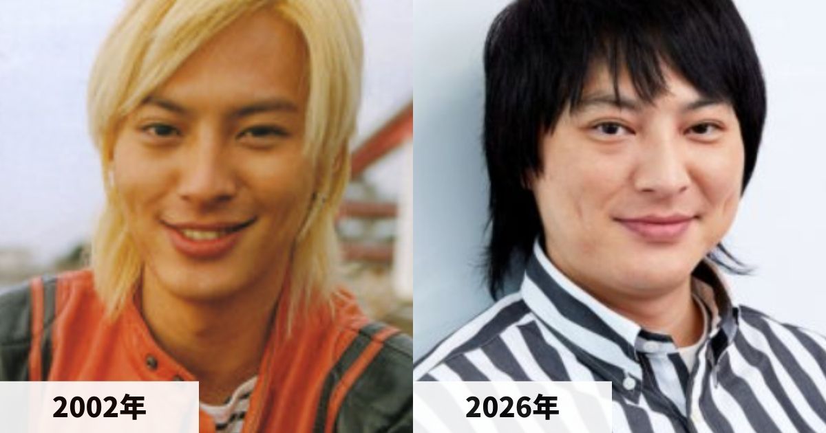 2002年と2026年の塚本高史さんの顔の比較画像