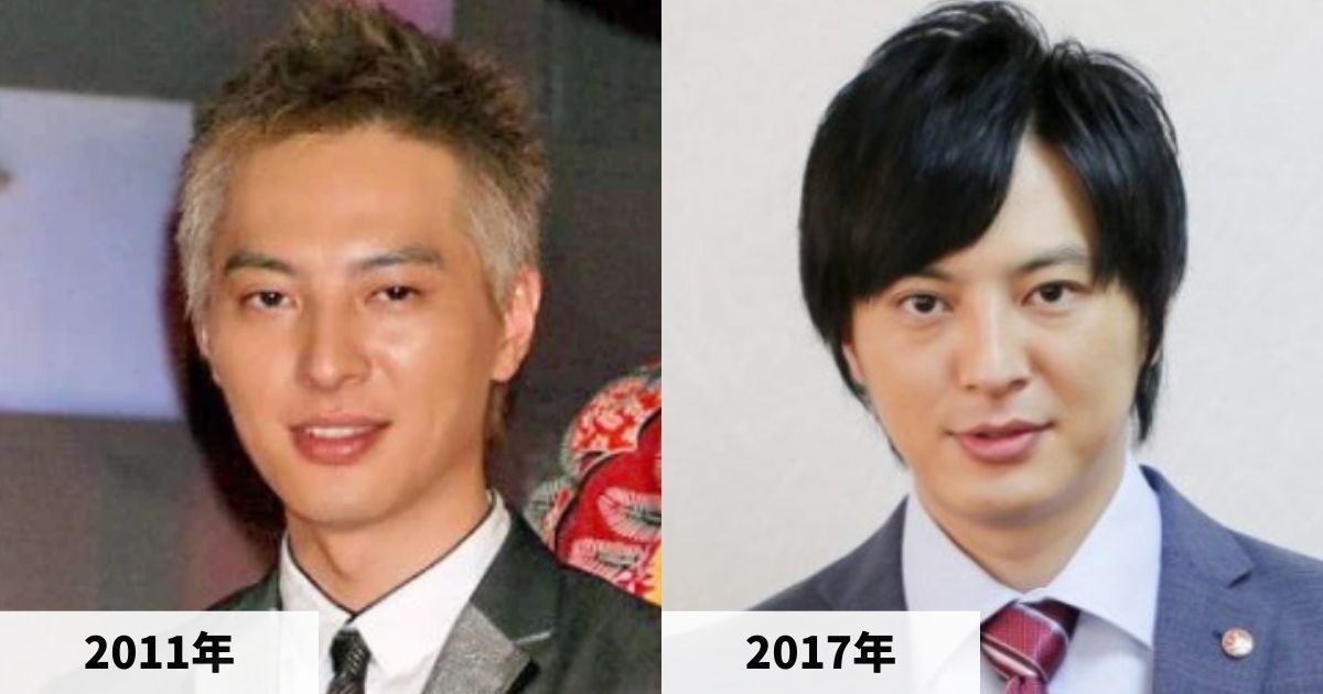 2011年と2017年の塚本高史さんの顔の比較画像