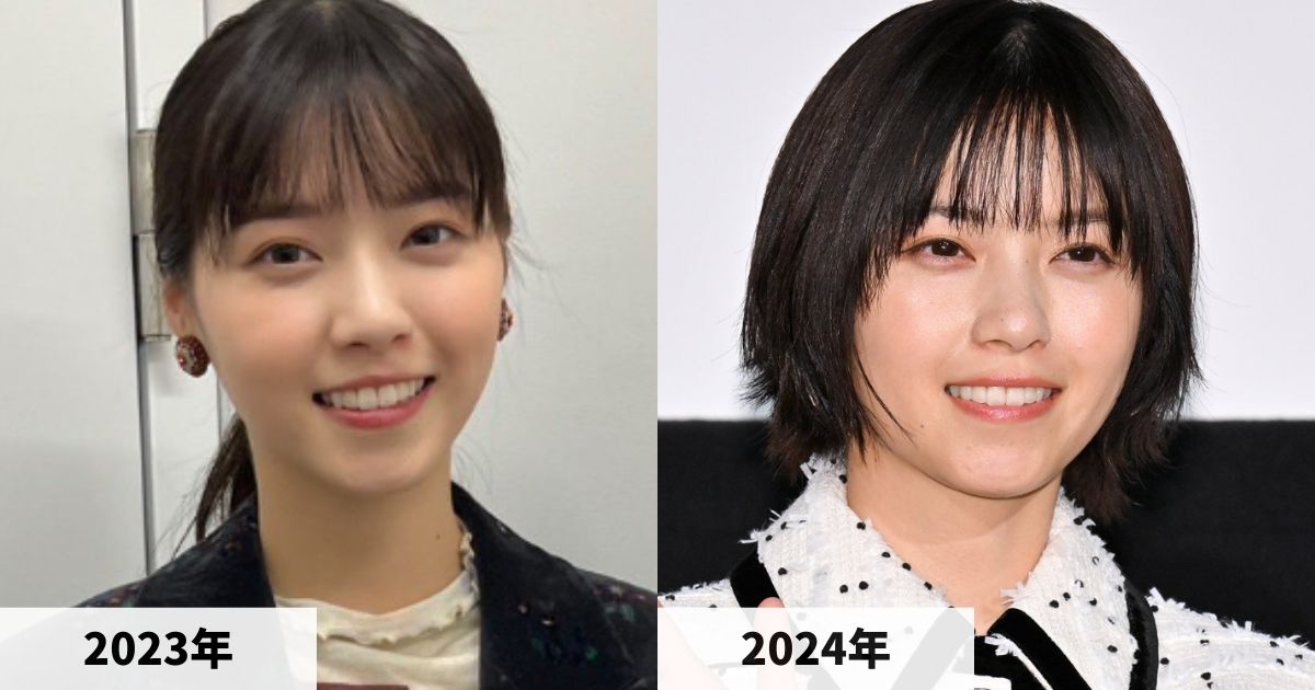 2023年と2024年の西野七瀬さんの顔の比較画像