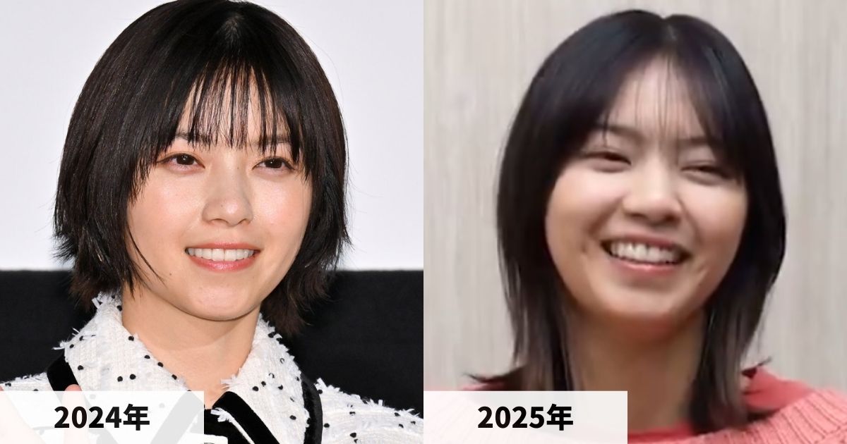 2024年と2025年の西野七瀬さんの顔の比較画像