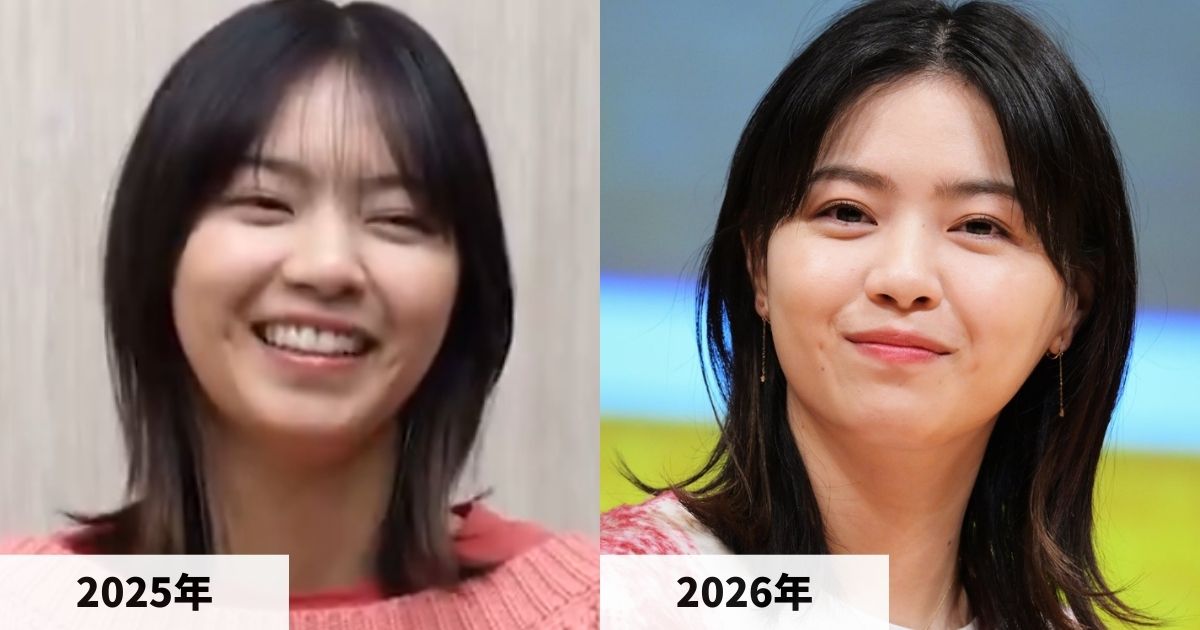 2025年と2026年の西野七瀬さんの顔の比較画像