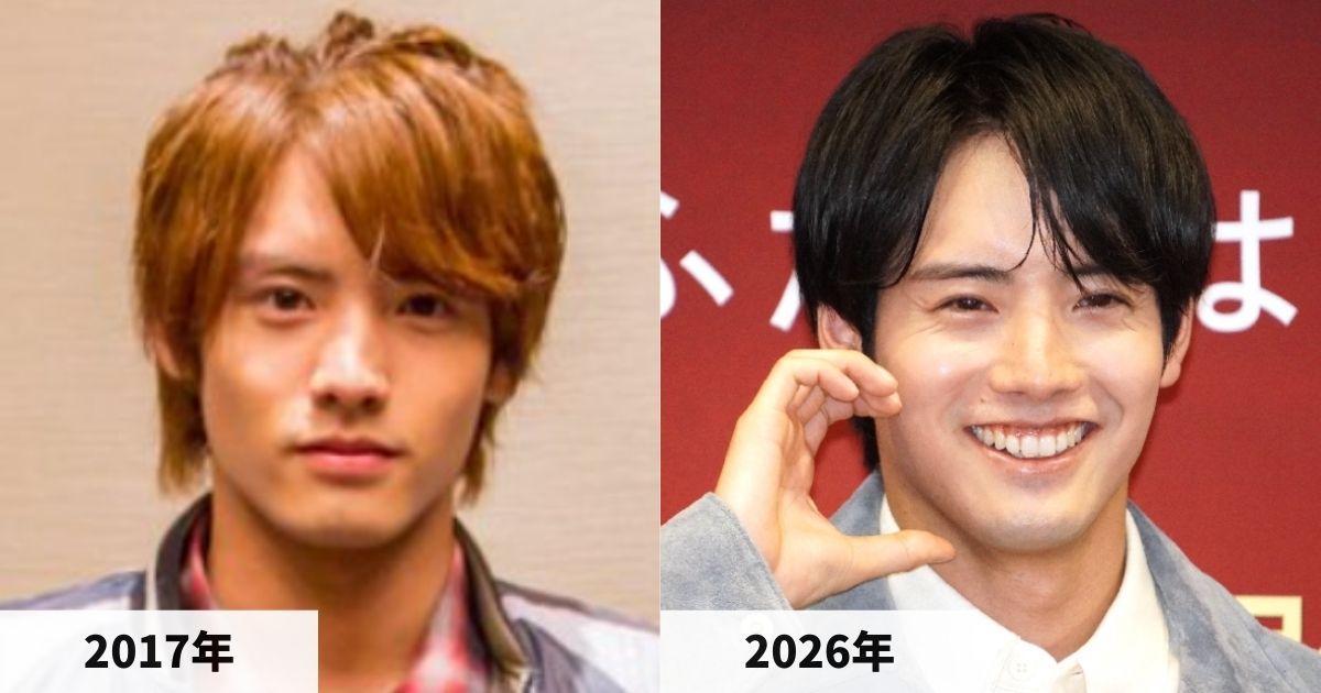 2017年と2026年の赤楚衛二さんの顔の比較画像