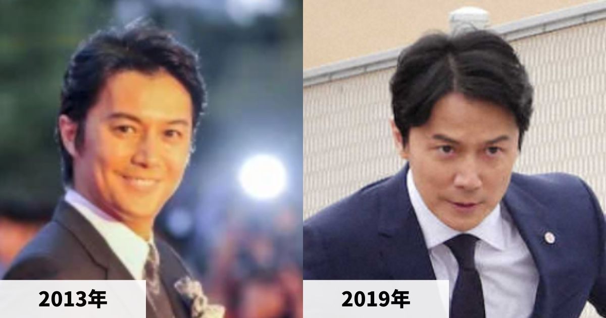 2013年と2019年の福山雅治さんの髪の毛の比較画像