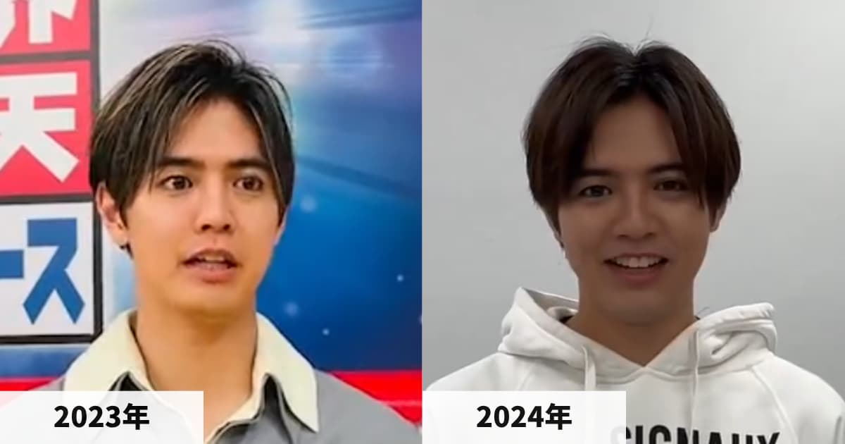 左は2023年の日本テレビ公式動画、右は2024年11月公開のスタッフ公式X動画に登場する片寄涼太さん